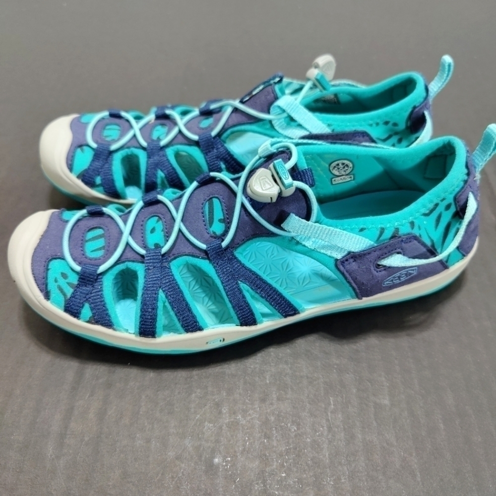 Keen Moxie Green Navy Slip-On Bungee Tie Sandal Women's Size 6